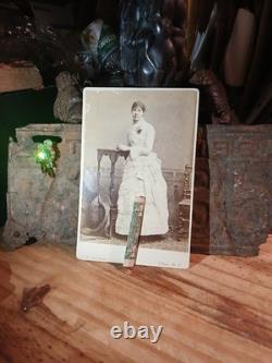 Antique African American Cabinet BLACK EXCELLENCE BEAUTIFUL LADY WHITE DRESS