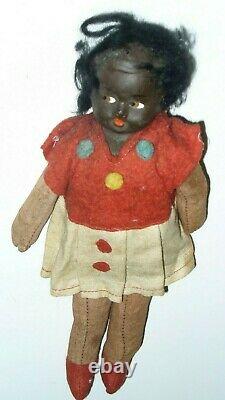 Antique African American Doll 10' long Black Americana