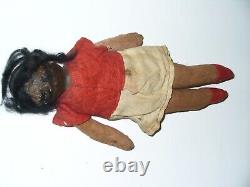 Antique African American Doll 10' long Black Americana