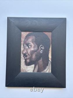 Antique African American Painting Portrait Black Men Mystery Small Gem Oil 1930 Antique African American Painting Portrait Black Men Mystery Small Gem Oil 1930