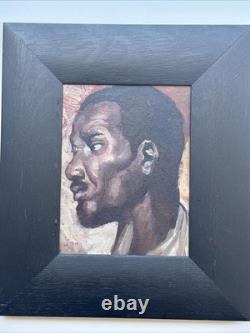 Antique African American Painting Portrait Black Men Mystery Small Gem Oil 1930 Antique African American Painting Portrait Black Men Mystery Small Gem Oil 1930
