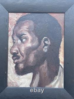 Antique African American Painting Portrait Black Men Mystery Small Gem Oil 1930 Antique African American Painting Portrait Black Men Mystery Small Gem Oil 1930