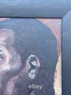 Antique African American Painting Portrait Black Men Mystery Small Gem Oil 1930 Antique African American Painting Portrait Black Men Mystery Small Gem Oil 1930