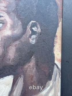 Antique African American Painting Portrait Black Men Mystery Small Gem Oil 1930 Antique African American Painting Portrait Black Men Mystery Small Gem Oil 1930