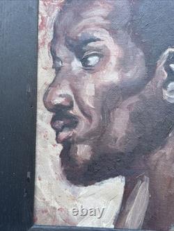 Antique African American Painting Portrait Black Men Mystery Small Gem Oil 1930 Antique African American Painting Portrait Black Men Mystery Small Gem Oil 1930