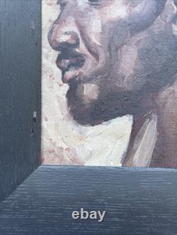 Antique African American Painting Portrait Black Men Mystery Small Gem Oil 1930 Antique African American Painting Portrait Black Men Mystery Small Gem Oil 1930