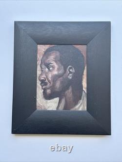 Antique African American Painting Portrait Black Men Mystery Small Gem Oil 1930 Antique African American Painting Portrait Black Men Mystery Small Gem Oil 1930