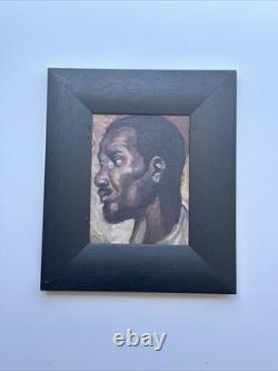 Antique African American Painting Portrait Black Men Mystery Small Gem Oil 1930 Antique African American Painting Portrait Black Men Mystery Small Gem Oil 1930