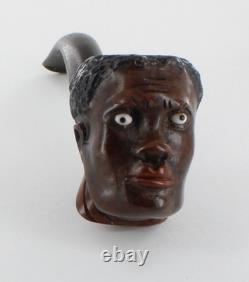 Antique African American Pipe 1940 Black Male Smoking Tobacco Sculpture
