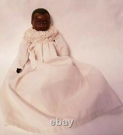 Antique Black African American Bisque Baby Doll Bye Lo Baby