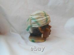 Antique Black African American Woman Bust Tobacco Jar Humidor Vtg