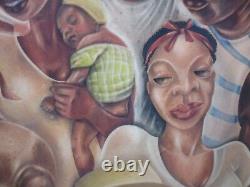 Antique Black Americana Masterful Drawing 1920's Deco African American Wpa Era