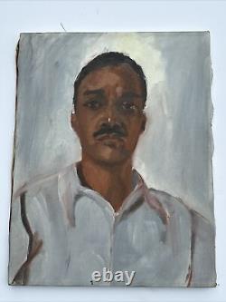 Antique Black Americana Painting Portrait African American Arthur Mystery Oil