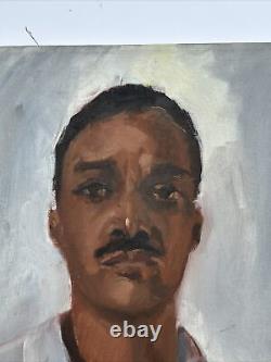 Antique Black Americana Painting Portrait African American Arthur Mystery Oil