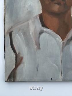 Antique Black Americana Painting Portrait African American Arthur Mystery Oil