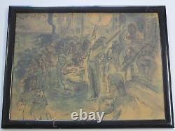 Antique Black Americana Painting Urban Regionalism Ny African American Wpa Era