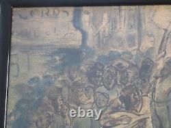 Antique Black Americana Painting Urban Regionalism Ny African American Wpa Era