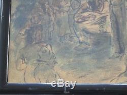 Antique Black Americana Painting Urban Regionalism Ny African American Wpa Era