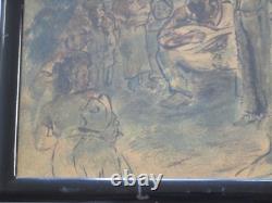 Antique Black Americana Painting Urban Regionalism Ny African American Wpa Era