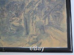 Antique Black Americana Painting Urban Regionalism Ny African American Wpa Era