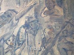 Antique Black Americana Painting Urban Regionalism Ny African American Wpa Era