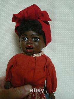 Antique Black Bellows Doll Original Clothing Rare 12 Germany