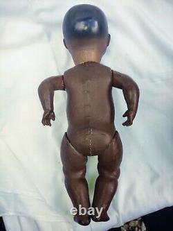 Antique Black Bisque Baby Original Body German Unknown Maker 16 Karl Bauman