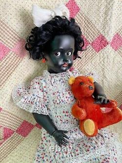 Antique Black Doll Simon Halbig/Kammer and Reinhardt RARE Precious Flirty Eyed