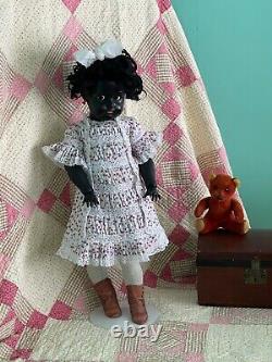 Antique Black Doll Simon Halbig/Kammer and Reinhardt RARE Precious Flirty Eyed