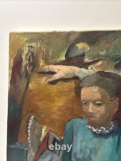 Antique Black Family Painting African American Impressionist Wpa Era Mystery Art