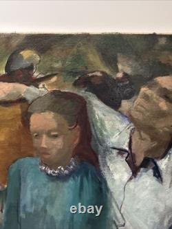 Antique Black Family Painting African American Impressionist Wpa Era Mystery Art