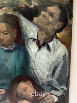 Antique Black Family Painting African American Impressionist Wpa Era Mystery Art