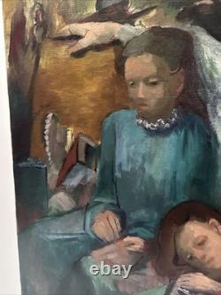 Antique Black Family Painting African American Impressionist Wpa Era Mystery Art