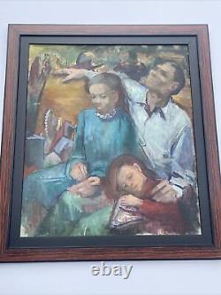 Antique Black Family Painting African American Wpa Regionalism Impressionism Oil