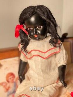 Antique Black HANDWERCK Doll Rare Mold 109Factory Original Clothing