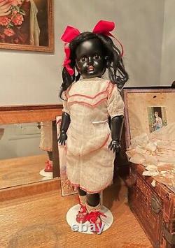Antique Black HANDWERCK Doll Rare Mold 109Factory Original Clothing