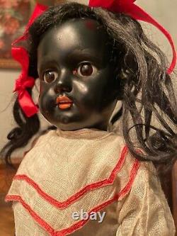 Antique Black HANDWERCK Doll Rare Mold 109Factory Original Clothing