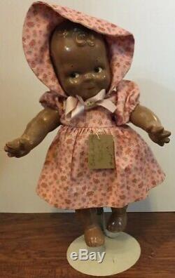 Antique Black Scootles 12 Composition Doll By Kewpie Artist Rose ONeil