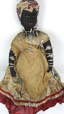 Antique Brazilian Bahia Folk Art Cloth Doll & Baby