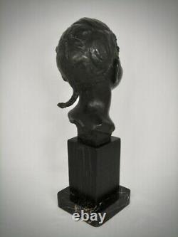 Antique Bronze Bust African American Young Black Girl 1930 Phyllis Blundell