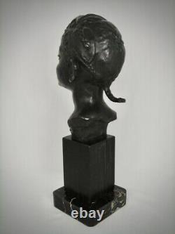 Antique Bronze Bust African American Young Black Girl 1930 Phyllis Blundell