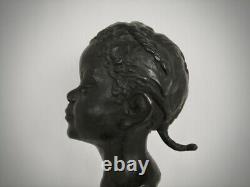 Antique Bronze Bust African American Young Black Girl 1930 Phyllis Blundell