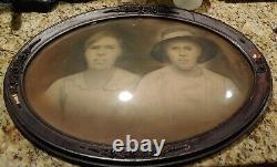 Antique Bubble Glass African American Kids Photo 21x16 Rare Black Americana