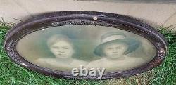 Antique Bubble Glass African American Kids Photo 21x16 Rare Black Americana