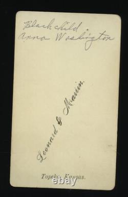 Antique CDV Photo ID'd Black African American Girl from TOPEKA KANSAS 1800s