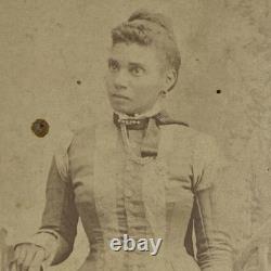 Antique CDV Photo JETMORE KANSAS Beautiful African American Black Woman Damaged
