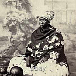 Antique CDV Photograph Black African Woman Slavery Rio De Janeiro Brazil