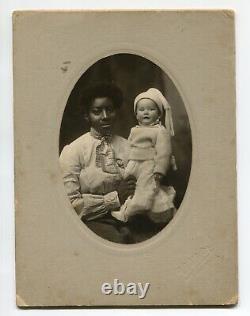 Antique Cabinet Card Photo, African American Nanny, Paris, Texas