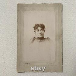 Antique Cabinet Card Photo Beautiful Black African American Woman St Louis MO