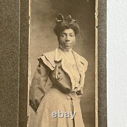 Antique Cabinet Card Photograph Black African American Woman New Orleans LA